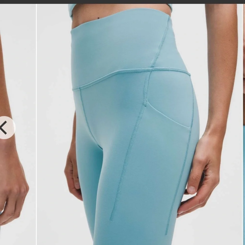 NWT Lululemon Wunder Train High rise tight leggings pockets washed blue 4